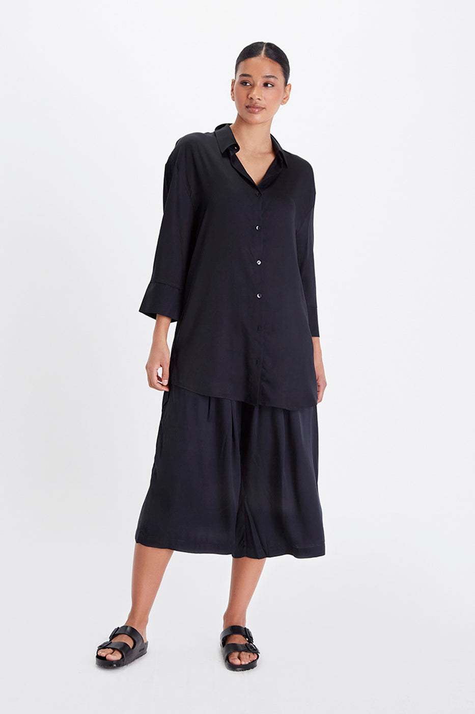 Boyfriend Shirt - Satin Tencel