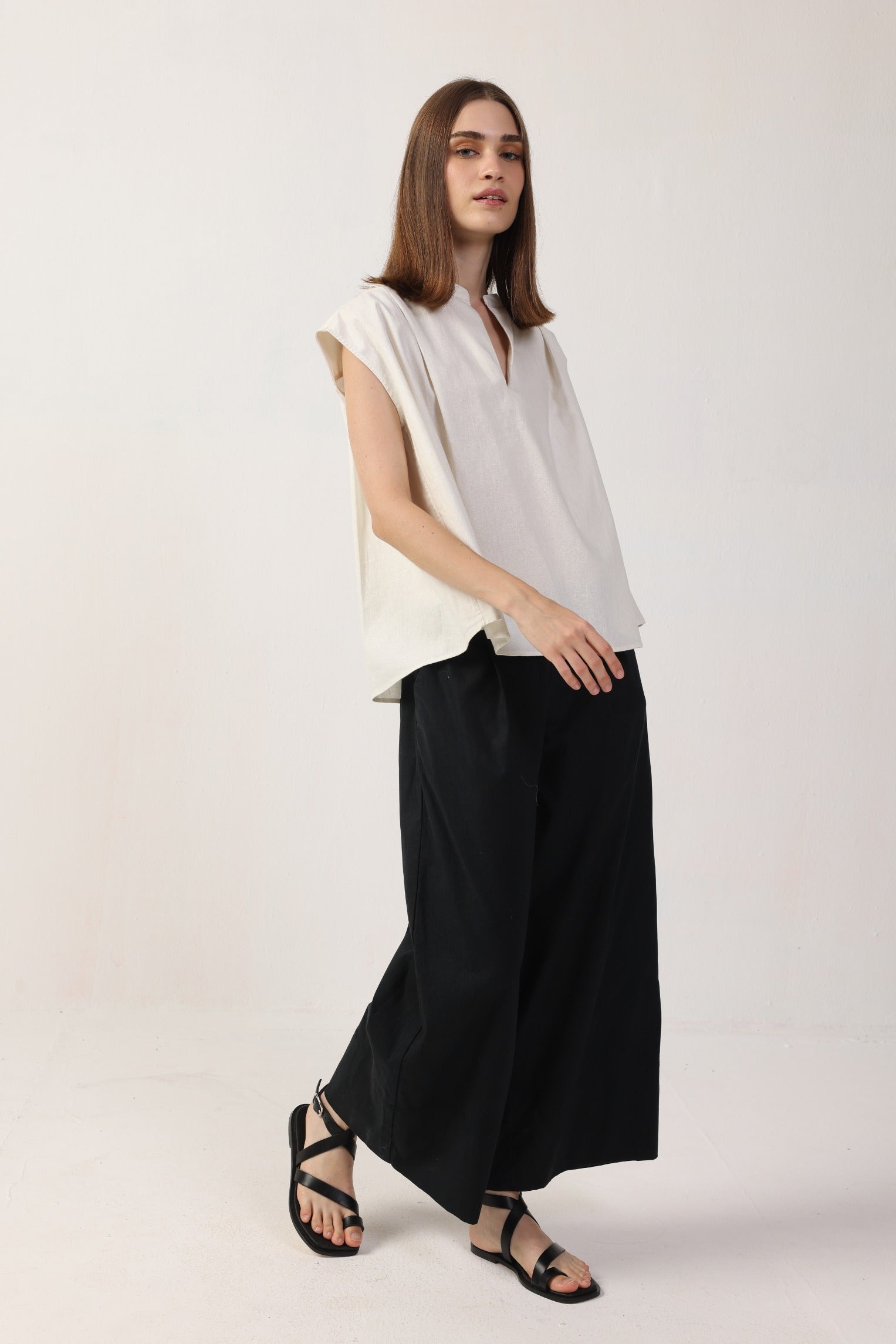 Brisa Cropped Pants-Linen