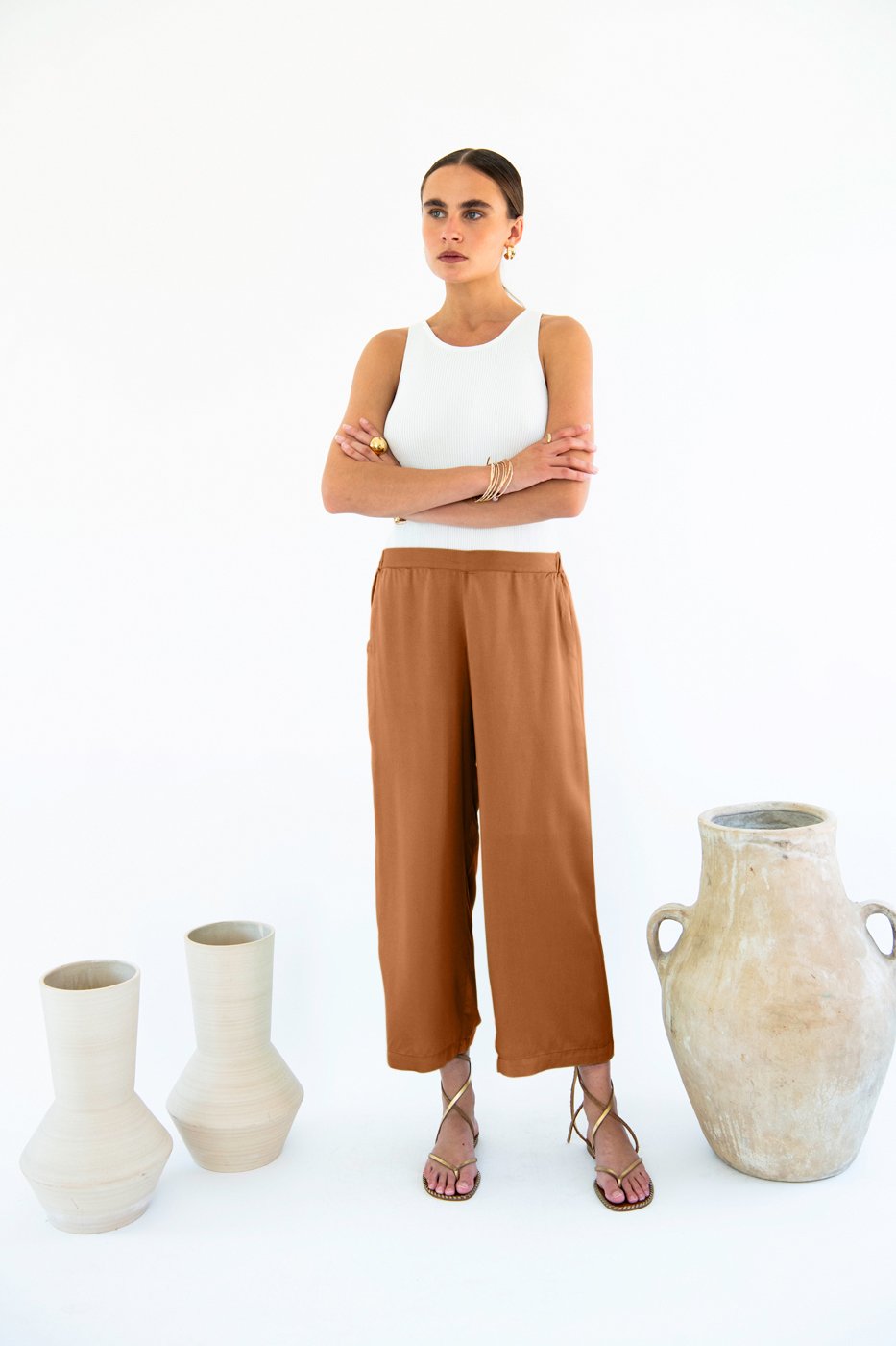 Carina Cropped Palazzo Pants