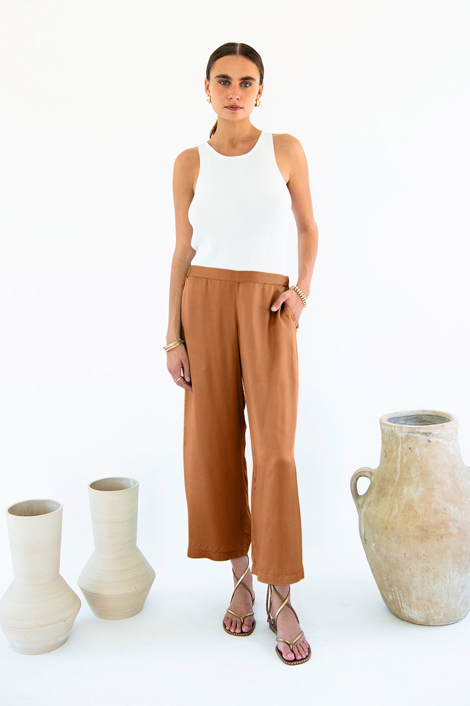 Carina Cropped Palazzo Pants