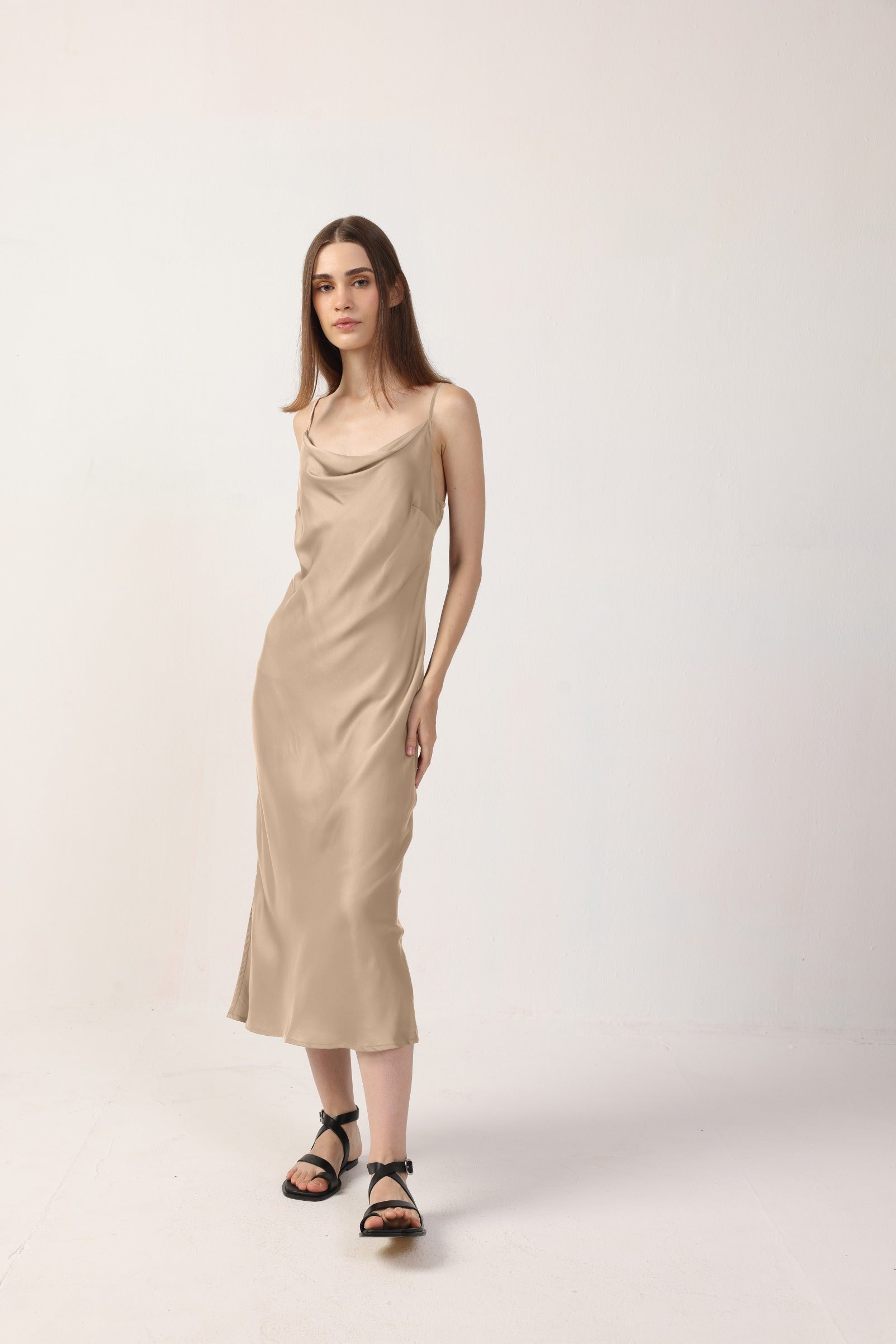 Cowl Neck Midi Dress FW24