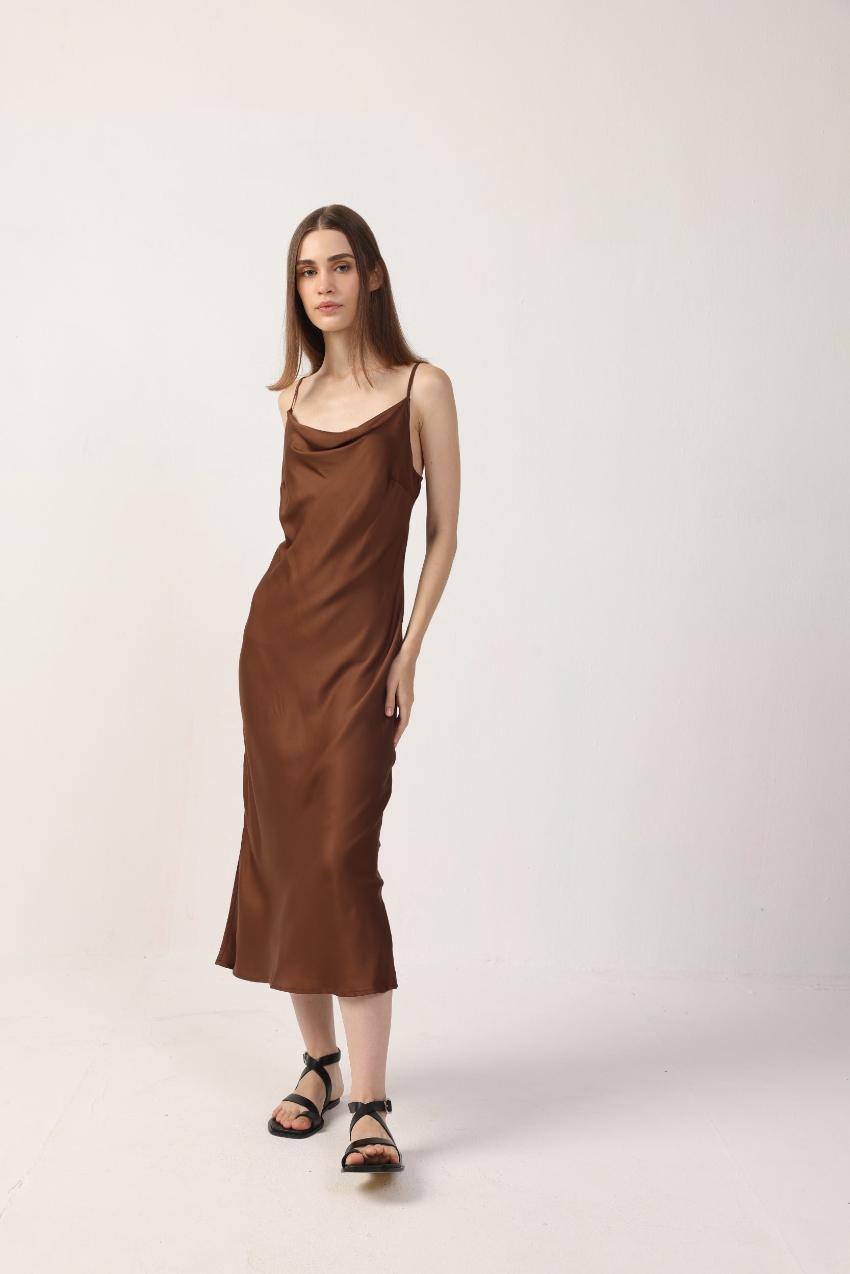 Cowl Neck Midi Dress FW24