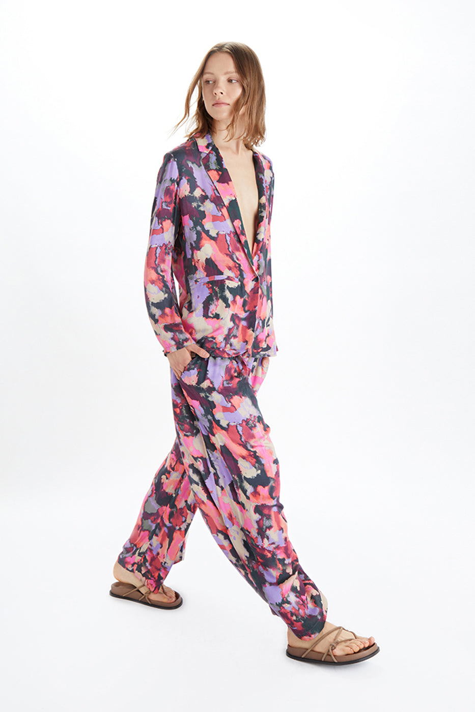 Cropped Palazzo Pants - Gem Print