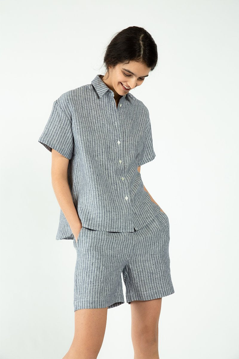 Eileen Shirt - Stripe Linen