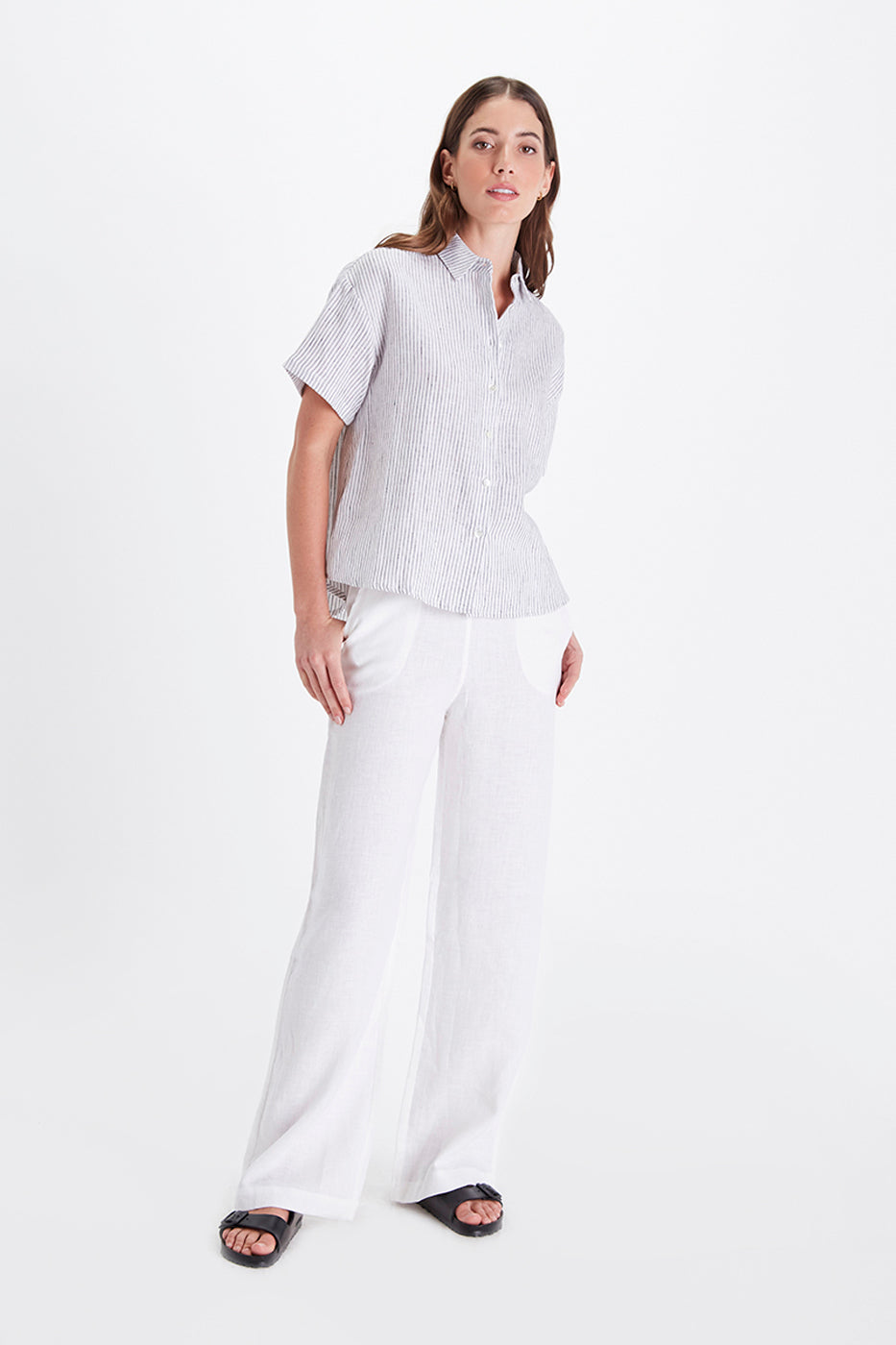 Eileen Shirt - Stripe Linen