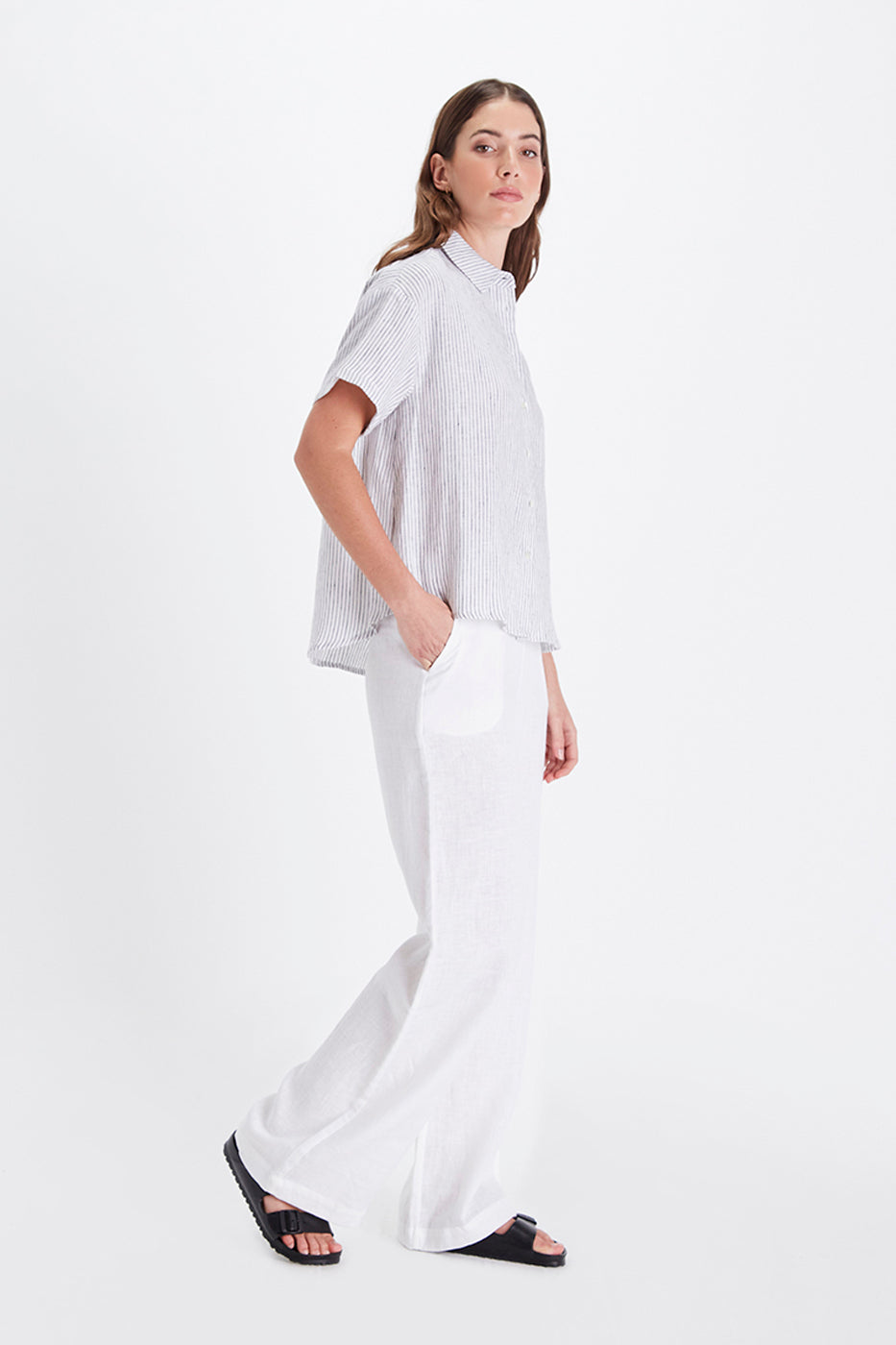 Eileen Shirt - Stripe Linen
