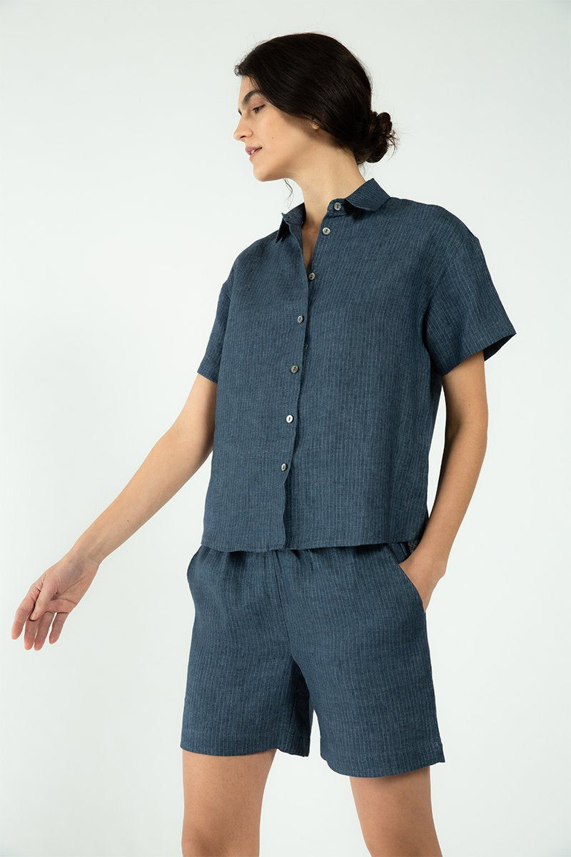 Eileen Shirt - Stripe Linen