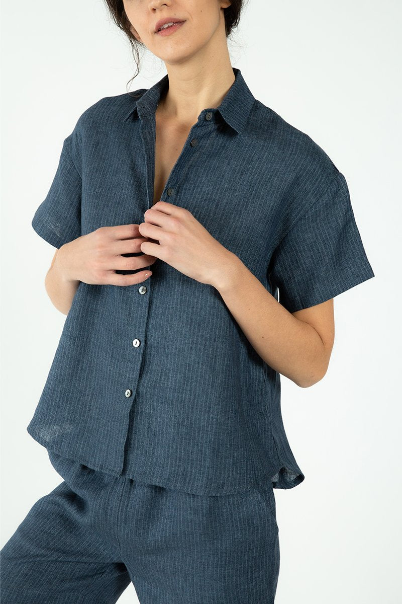 Eileen Shirt - Stripe Linen