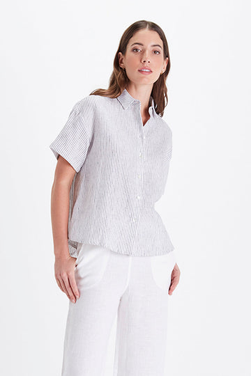 Eileen Shirt - Stripe Linen