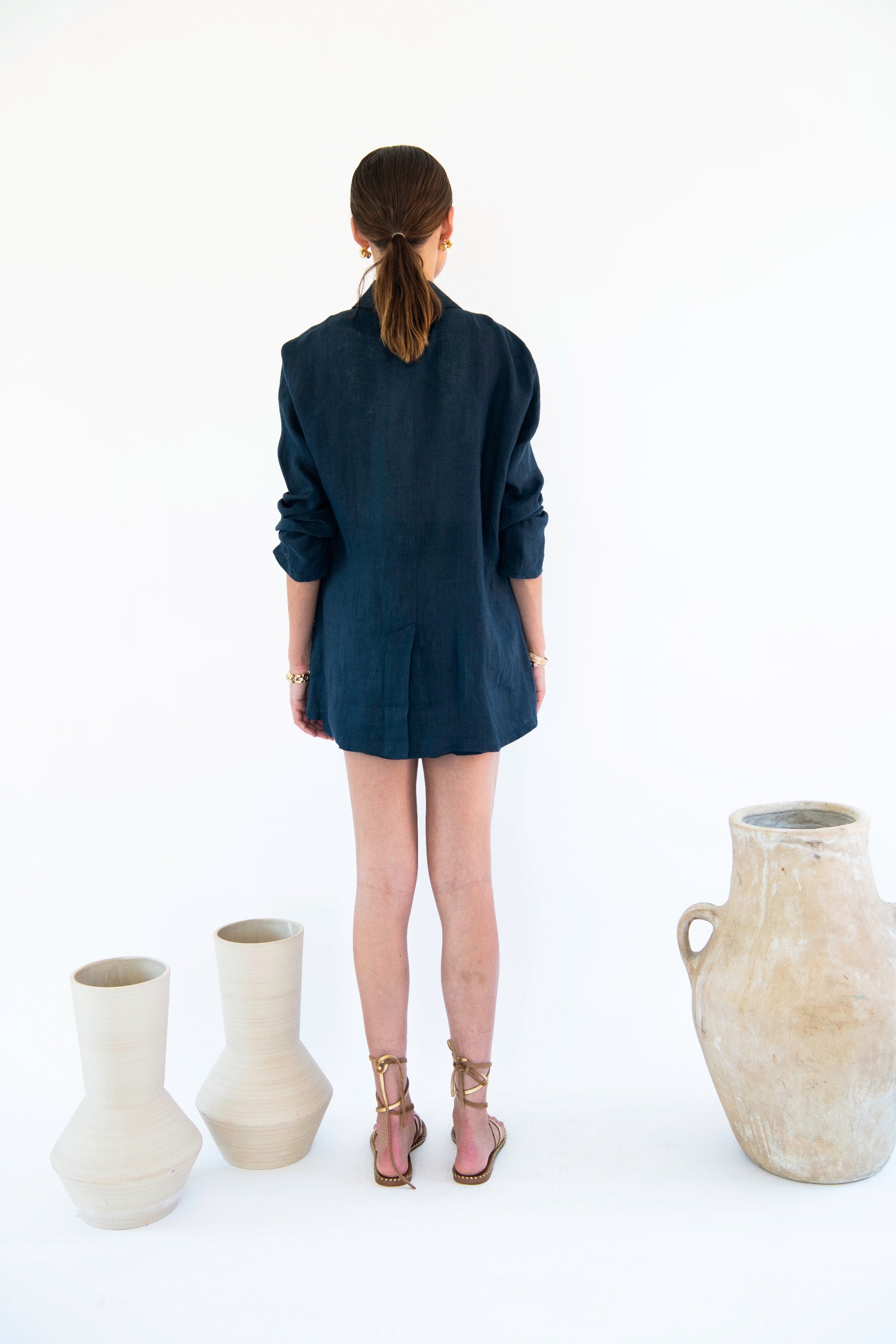 Jane Double Breasted Jacket - Linen