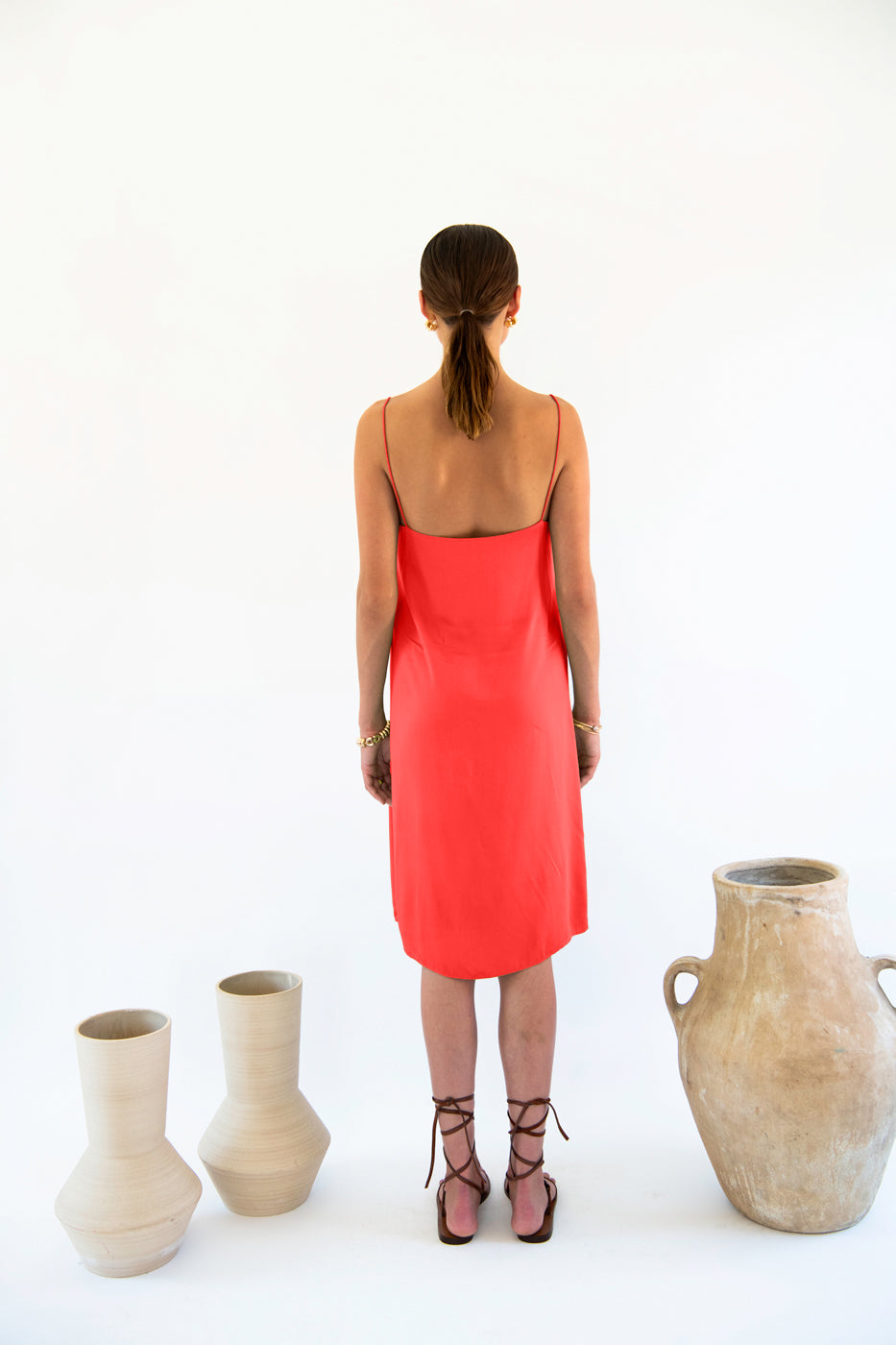 Julianne Boxy Slip Dress - Satin Tencel