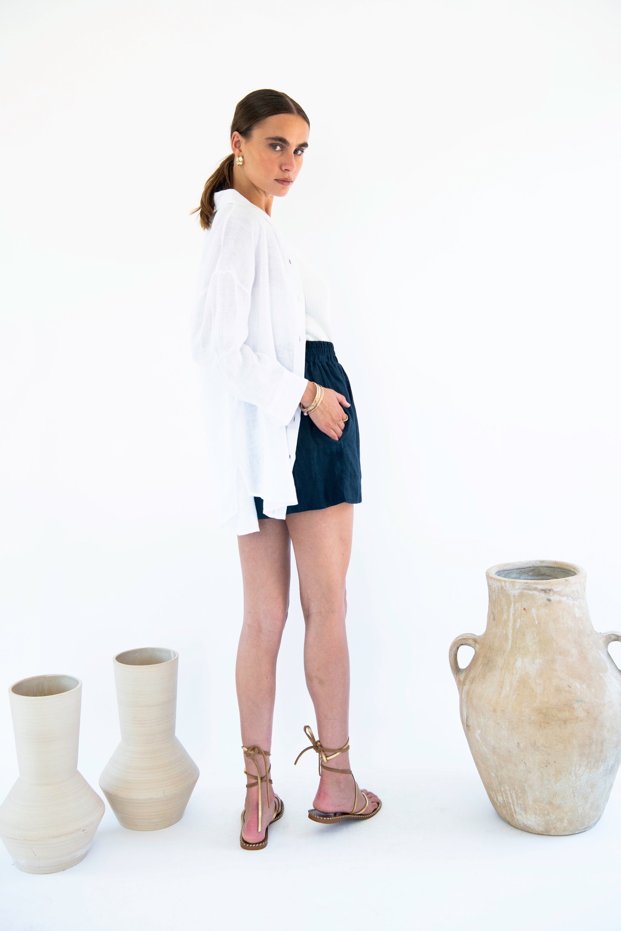 Livia Boyfriend Shirt - Linen