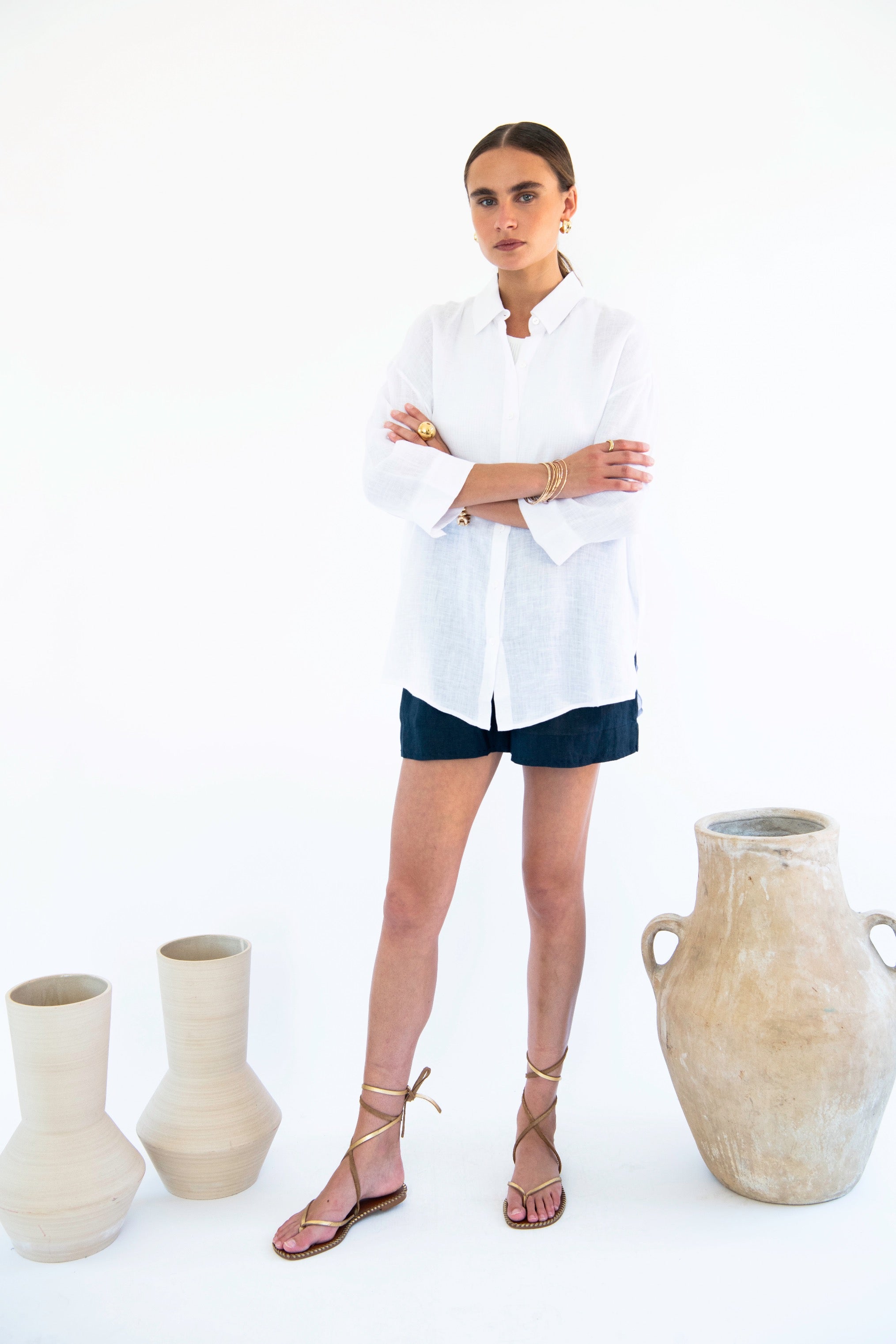 Livia Boyfriend Shirt - Linen